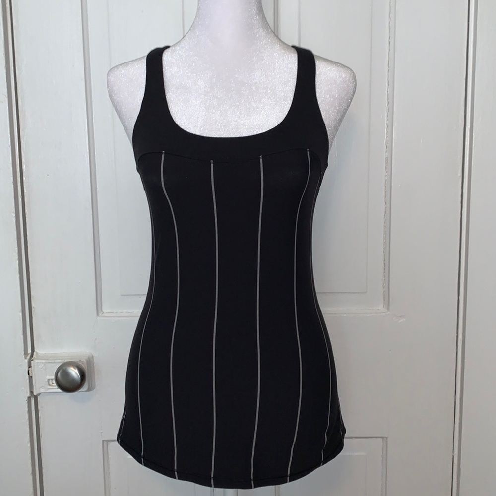 LULULEMON BLACK STRIPED RACERBACK TANK TOP
